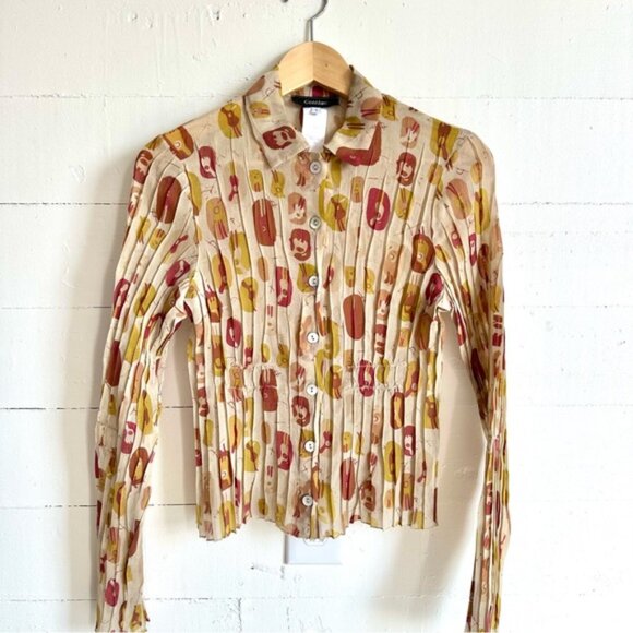 Cotelac Blouse button shirt pleated Small XS - Picture 3 of 12